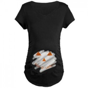 baby-o-lantern peeking out maternity tshirt